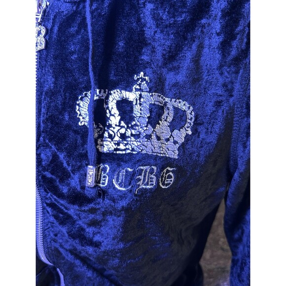 Y2K BCBG MaxAzria Black Velour beaded Track Jacket Sz M ‎ 2000s Mcbling - Picture 13 of 13